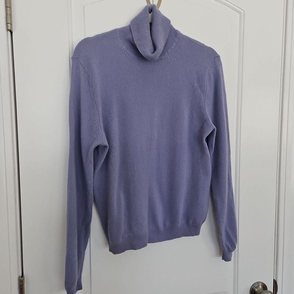 Croft & Barrow Lavender Cashmere Turtleneck Sweater L Classic, Preppy, Luxury